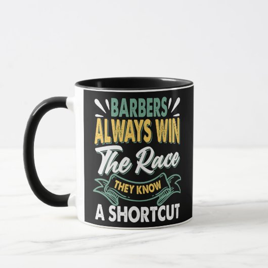 Barbers gewinnt immer die Race Funny Vater Jokes Tasse (Links)