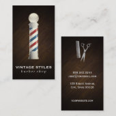 Barbers Poll und Shears Visitenkarte (Vorne/Hinten)