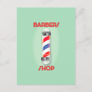 Barbers Shop Vintage Pole Sign Postkarte