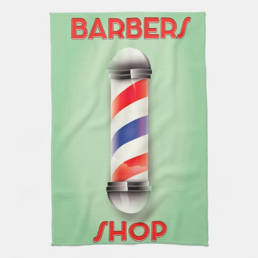 Barbers Shop Vintages Pole-Zeichen Geschirrtuch (Vertikal)
