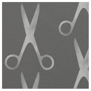 Barbersalon Silberschere dunkelgraues Muster Stoff