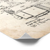 Barbersche Chair Patent - Altes Aussehen Poster (Ecke)