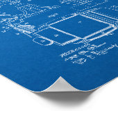 Barbersche Chair Patent - Blueprint Poster (Ecke)