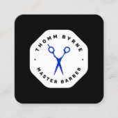 Barberschere Black Emblem Square Business Card Quadratische Visitenkarte (Vorderseite)