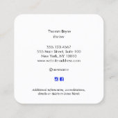 Barberschere Black Emblem Square Business Card Quadratische Visitenkarte (Rückseite)