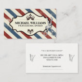 Barberschere | Blaue Streifen Terminkarte (Vorne/Hinten)