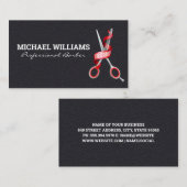 Barberschere | Lederuntergrund Visitenkarte (Vorne/Hinten)