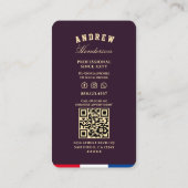 Barberscheren Elegantes Lila Rotes Blau Visitenkarte (Rückseite)