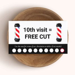 Barbershop 10 Punch Besuchen Loyalty Business Visitenkarte