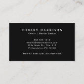 Barbershop Barber Beruflich Black Visitenkarte (Rückseite)