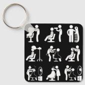 Barbershop Barber & Haarstylist Saloon Routine Schlüsselanhänger (Vorderseite)