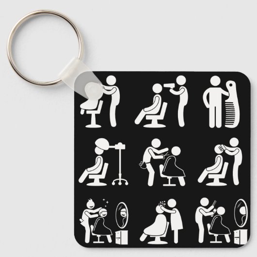 Barbershop Barber & Haarstylist Saloon Routine Schlüsselanhänger (Vorderseite)