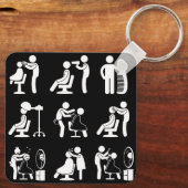 Barbershop Barber & Haarstylist Saloon Routine Schlüsselanhänger (Rückseite)