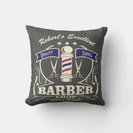 Barbershop Barber Hipster Stylist Pole Red Blue Kissen