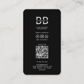 Barbershop Barber Moderne schwarze Silberschere Visitenkarte (Rückseite)