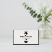 Barbershop Barber Pole Black und White Visitenkarte (Stehend Vorderseite)