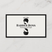 Barbershop Barber Pole Black und White Visitenkarte (Vorderseite)