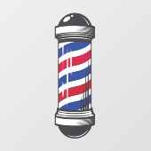 Barbershop Barber Pole Customer Awareness Fensteraufkleber (Blatt)