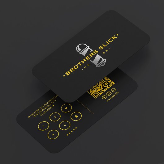 Barbershop Barber Pole Loyalty Yellow Black Visitenkarte