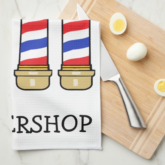 Barbershop Barber Poles Bar Handtuch personalisier (Viertel Falte)