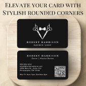 Barbershop Barber QR Code Black Visitenkarte