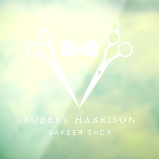 Barbershop Barber White Fensteraufkleber (Blatt 3)