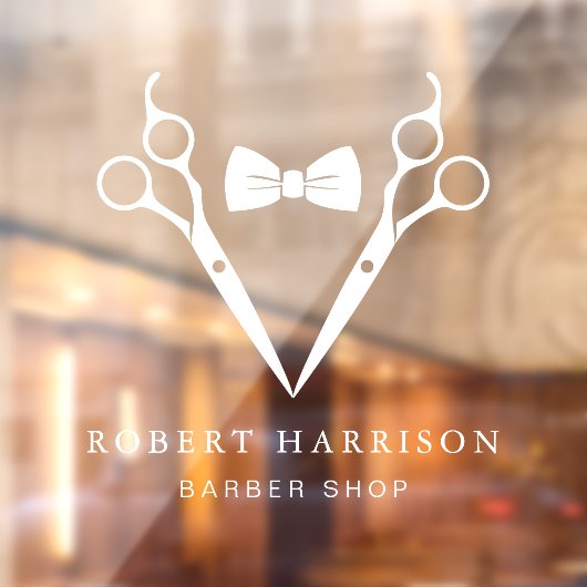 Barbershop Barber White Fensteraufkleber (Blatt 2)