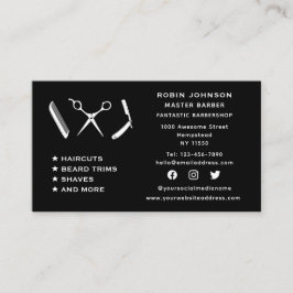 Barbershop Bart Trim Shave Visitenkarte