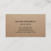 Barbershop Beard Man Haare Stylist Rustikale Kraft Visitenkarte (Rückseite)