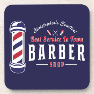 Barbershop Best Stylist Service-Barriere Monogramm Getränkeuntersetzer