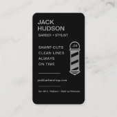 Barbershop Black Silver Barber Haarbcut QR Code Visitenkarte (Vorderseite)