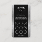 Barbershop Black Silver Scheren Elegantes Loyalitä Visitenkarte (Rückseite)