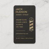Barbershop Black Slate Stone Barber Haircut  Visitenkarte (Vorderseite)