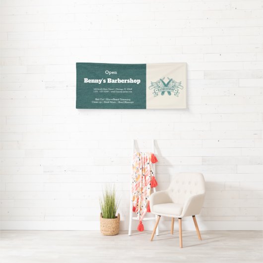 Barbershop Blauer Jeans Textur Banner (Insitu)