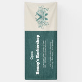 Barbershop Blauer Jeans Textur Banner (Vertikal)