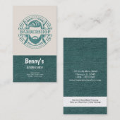 Barbershop Blauer Jeans Textur Visitenkarte (Vorne/Hinten)