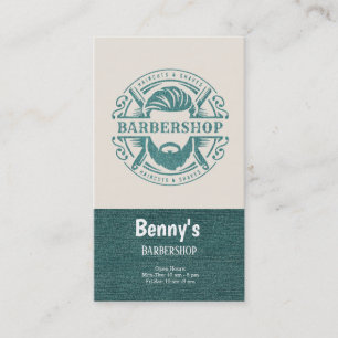 Barbershop Blauer Jeans Textur Visitenkarte