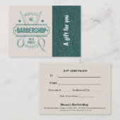 Barbershop Blue Jeans Textur Geschenkgutschein Rabattkarte (Vorne/Hinten)