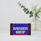 Barbershop Blue Visitenkarte (Stehend Vorderseite)