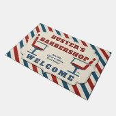 Barbershop Boarder Willkommen Fußmatte (Schrägansicht)
