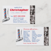 Barbershop Business Card Barber Pol, Clippers com Visitenkarte (Vorne/Hinten)