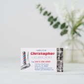 Barbershop Business Card Barber Pol, Clippers com Visitenkarte (Stehend Vorderseite)