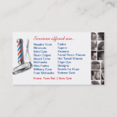 Barbershop Business Card Barber Pol, Clippers com Visitenkarte (Rückseite)