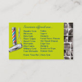 Barbershop Business Card Barber Pol, Clippers com Visitenkarte (Rückseite)