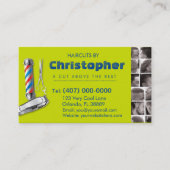 Barbershop Business Card Barber Pol, Clippers com Visitenkarte (Vorderseite)