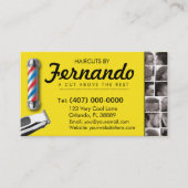 Barbershop Business Card Barber Pol, Clippers com Visitenkarte (Vorderseite)