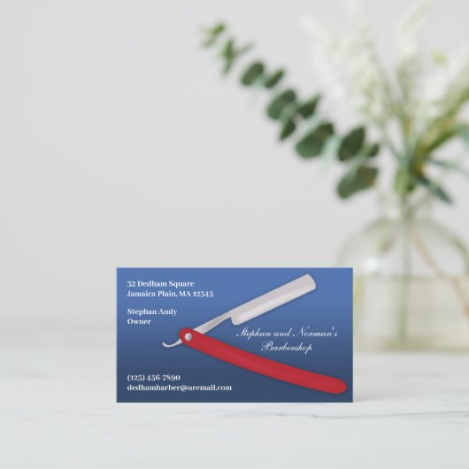 Barbershop Business Card Visitenkarte (Stehend Vorderseite)