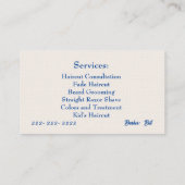 Barbershop Business Card Visitenkarte (Rückseite)