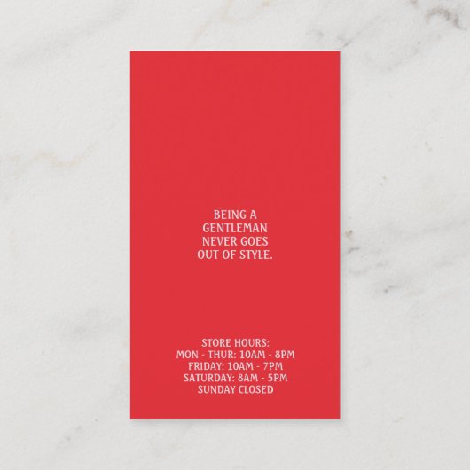 Barbershop Business Card Visitenkarte (Rückseite)