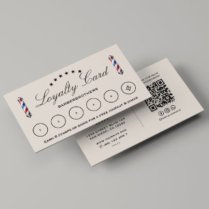 Barbershop Classic Barber Pole Sand Loyalty Card Visitenkarte
